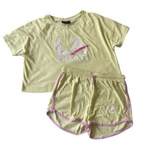 VINTAGE LA Gear short and crop top 80’s look barbiecore 1980 retro sport